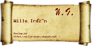 Wille Irén névjegykártya